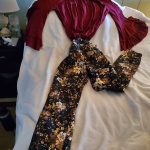 7 For All Mankind Black With Florak pmPrint